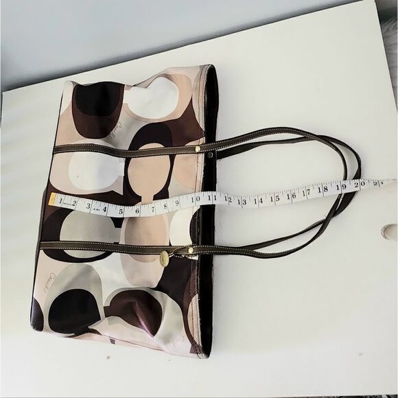 Coach tote handbag brown and green - Picture 9 of 9